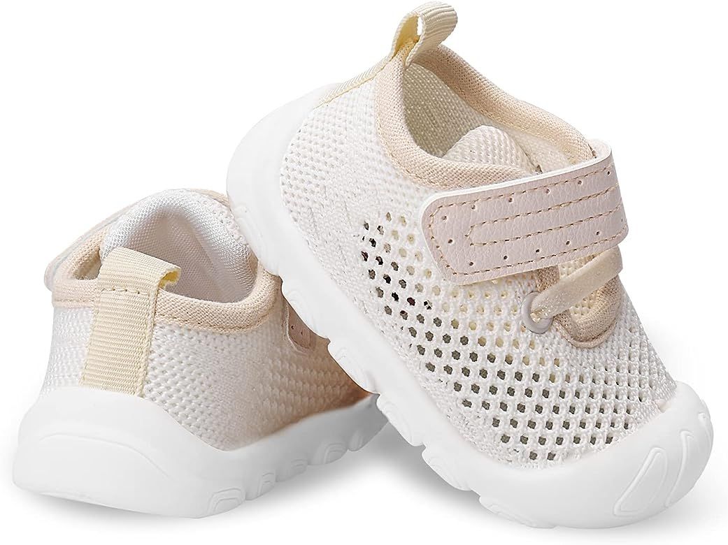 Baby Walking Shoes Toddler Girl Boy Soft Sole Breathable Mesh Slip on Summer Wide Shoes Infant Fl... | Amazon (US)