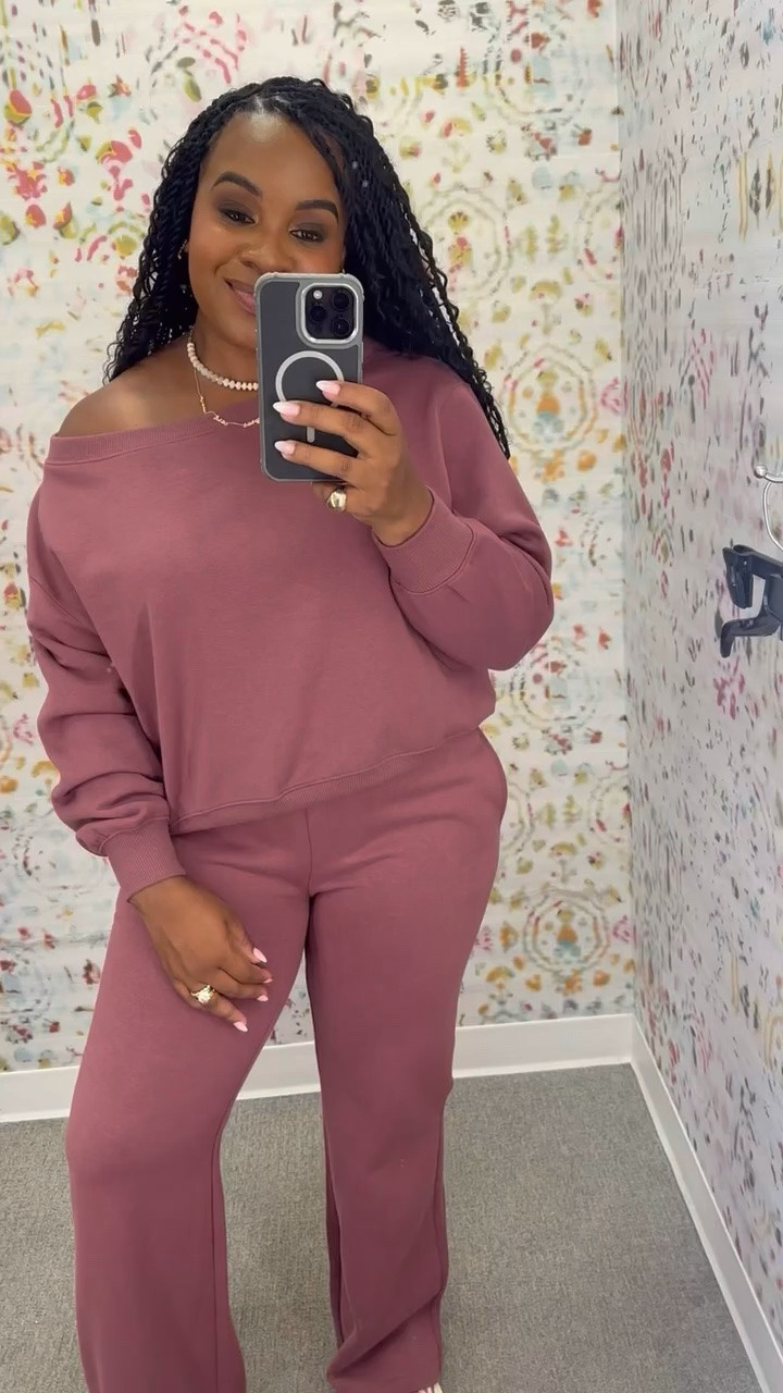 Off the shoulder set! Both the sweater & pants are on sale for $30 each!

#LTKSeasonal #LTKSaleAlert #LTKMidsize