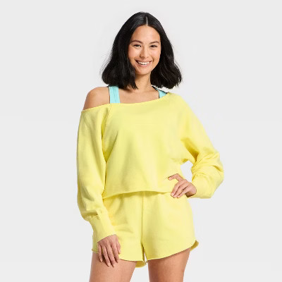 Women's French Terry Off-The-Shoulder Sweatshirt - JoyLab™ | Target