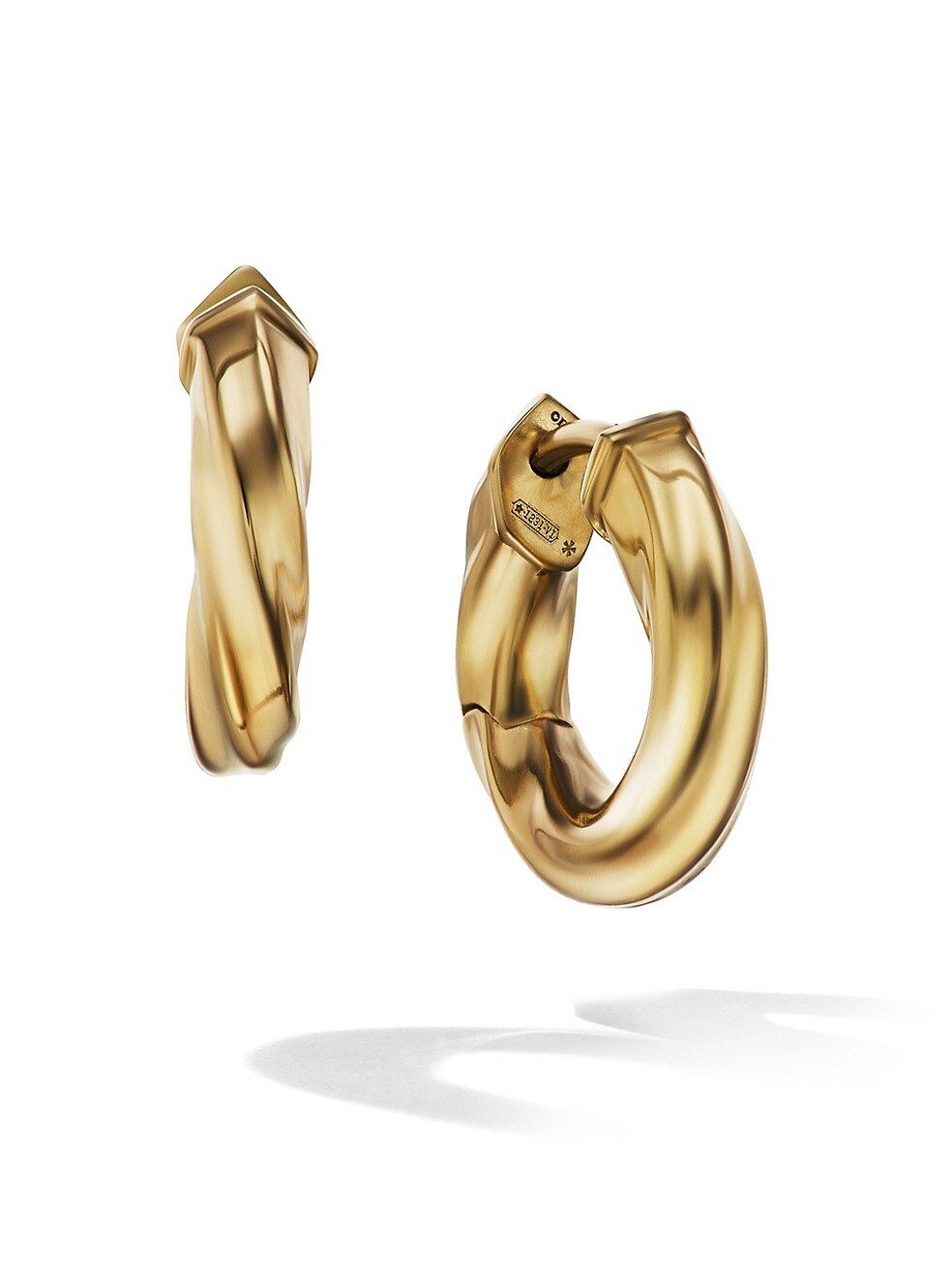 David Yurman Cable Edge Huggie Hoop Earrings In 18K Yellow Gold | Saks Fifth Avenue