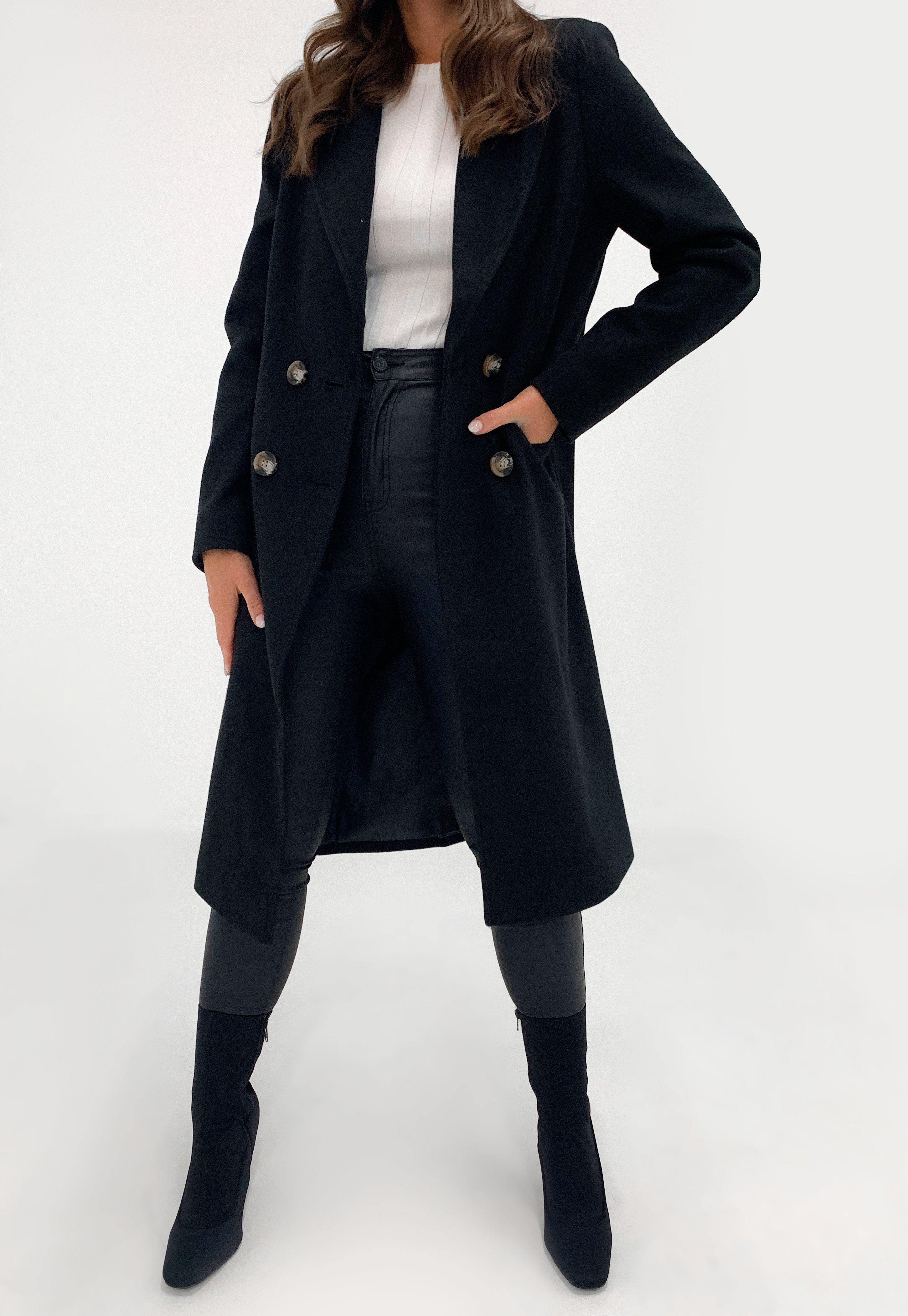 Black Double Breasted Maxi Formal Coat | Missguided (US & CA)
