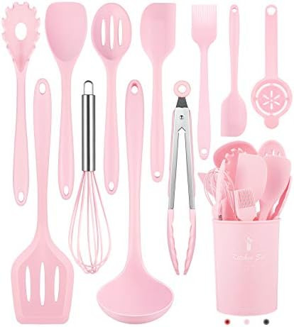 Kitchen Utensils Set-12 Pieces Silicone Cooking Utensils Set (Dishwasher Safe) 392°F Heat Resistant  | Amazon (US)