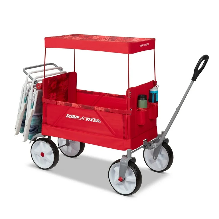 Radio Flyer, Beach & Boardwalk EZ Fold Wagon, Recycled Fabric, Red | Walmart (US)