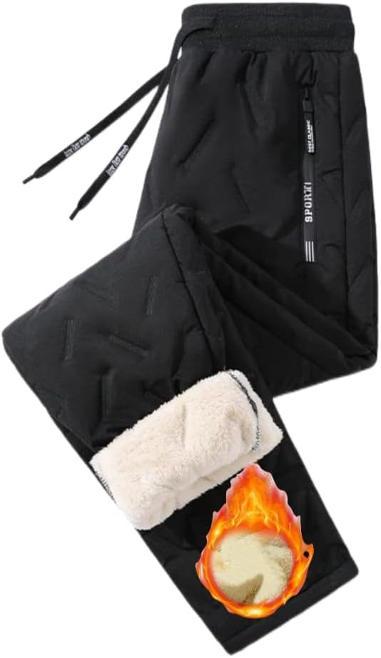 Winter Sherpa Lined Sweatpants for Men Plus Size Waterproof Windproof Fleece Joggers Running Pant... | Amazon (US)