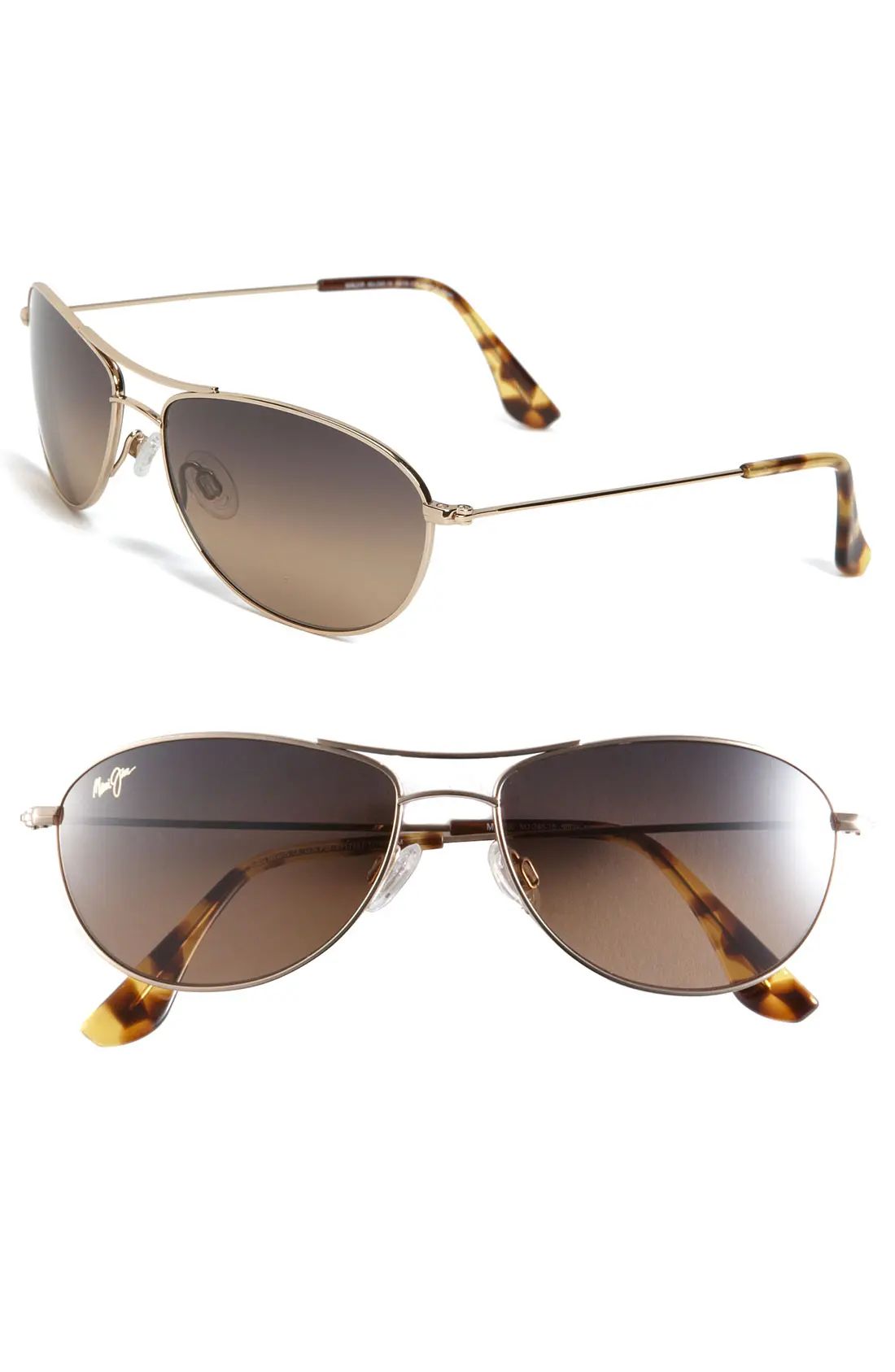 Women's Maui Jim Baby Beach 56mm Polarizedplus2 Aviator Sunglasses - Gold/ Tortoise | Nordstrom