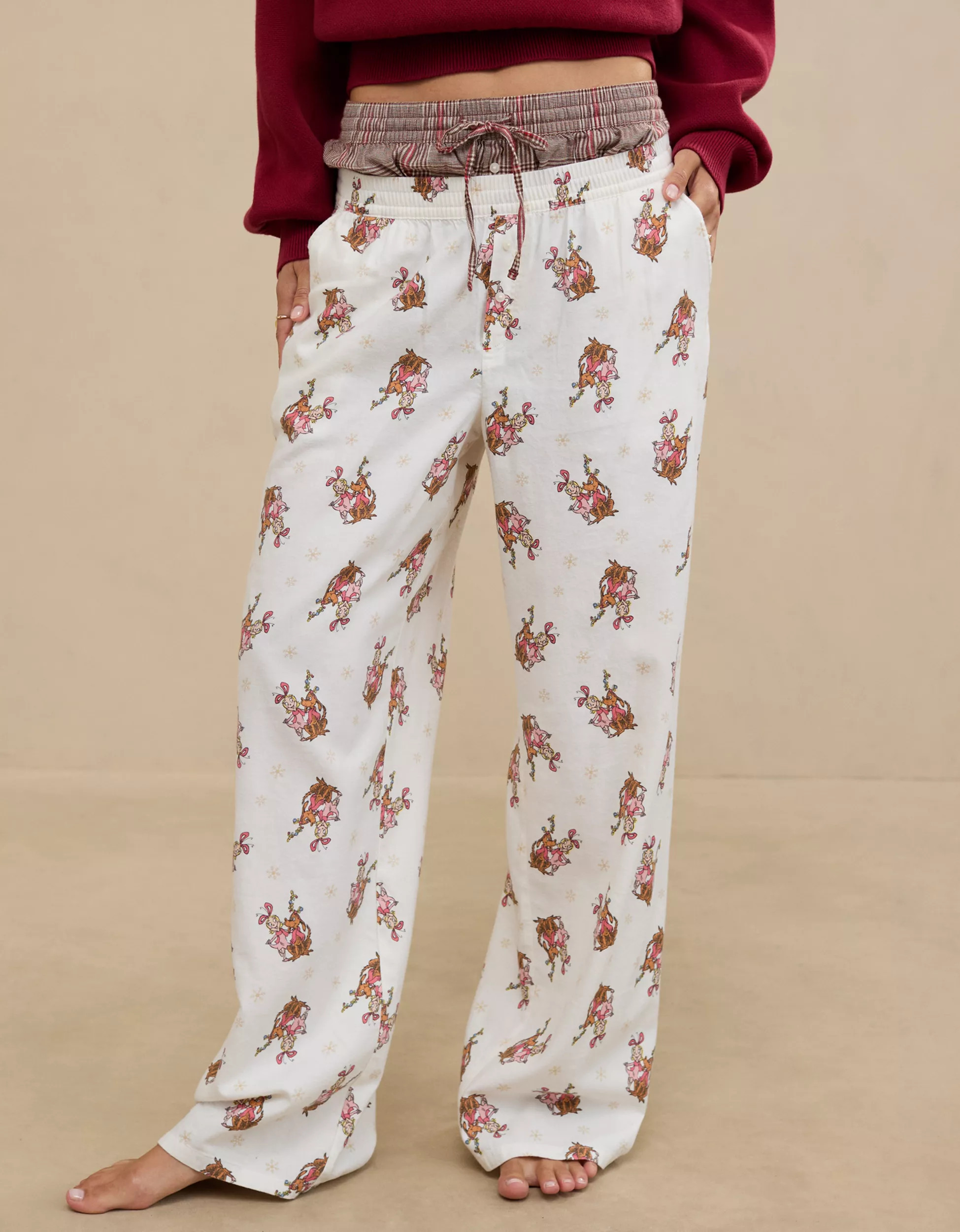 Aerie Cindy Lou Off-Duty Flannel Trouser PJ | American Eagle Outfitters (US & CA)