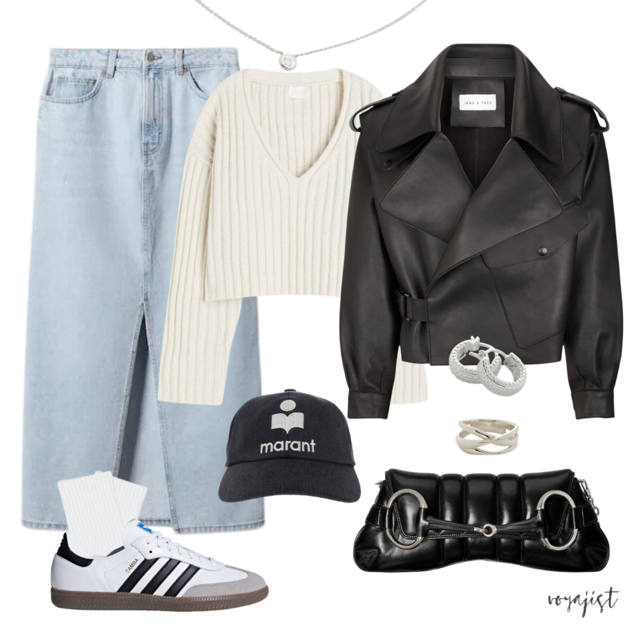 6 ways to wear a denim skirt in autumn

1) With a cosy knit jumper, a leather jacket, a pair of Adidas OG Samba and the latest Gucci the ‘Horsebit chain’ bag. Style it with silver Monica Vinader jewellery and an Isabel Marant cap.

Visit next post for other ways of styling denim skirt in Autumn 🍂 

Follow for more fall fashion inspo 💖

#LTKxadidas #cosyknit #airportoutfit #denimskirt #samba

#LTKitbag #LTKworkwear #LTKstyletip