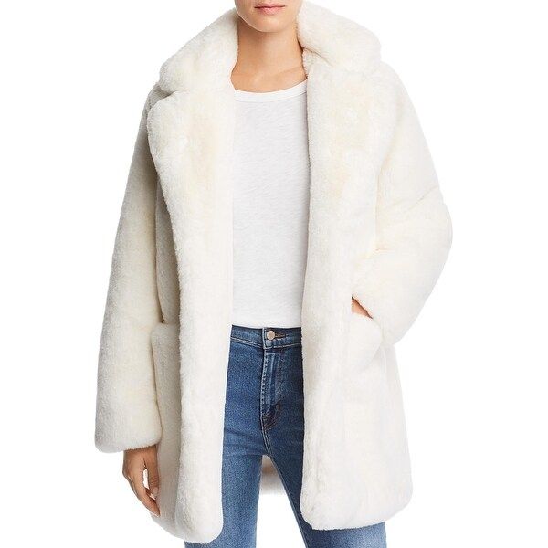 Apparis Womens Sophie 2 Faux Fur Coat Winter Midi - Ivory - M | Bed Bath & Beyond