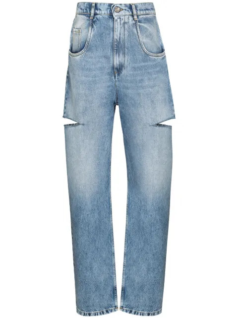 distressed straight-leg jeans | Farfetch (US)