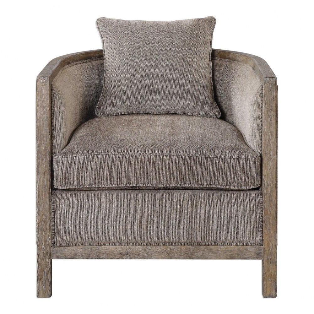 32 inch Accent Chair   Lightly Washed Gray/Shimmering Gray Chenille Neutral Flaxen Fabric Finish ... | Walmart (US)