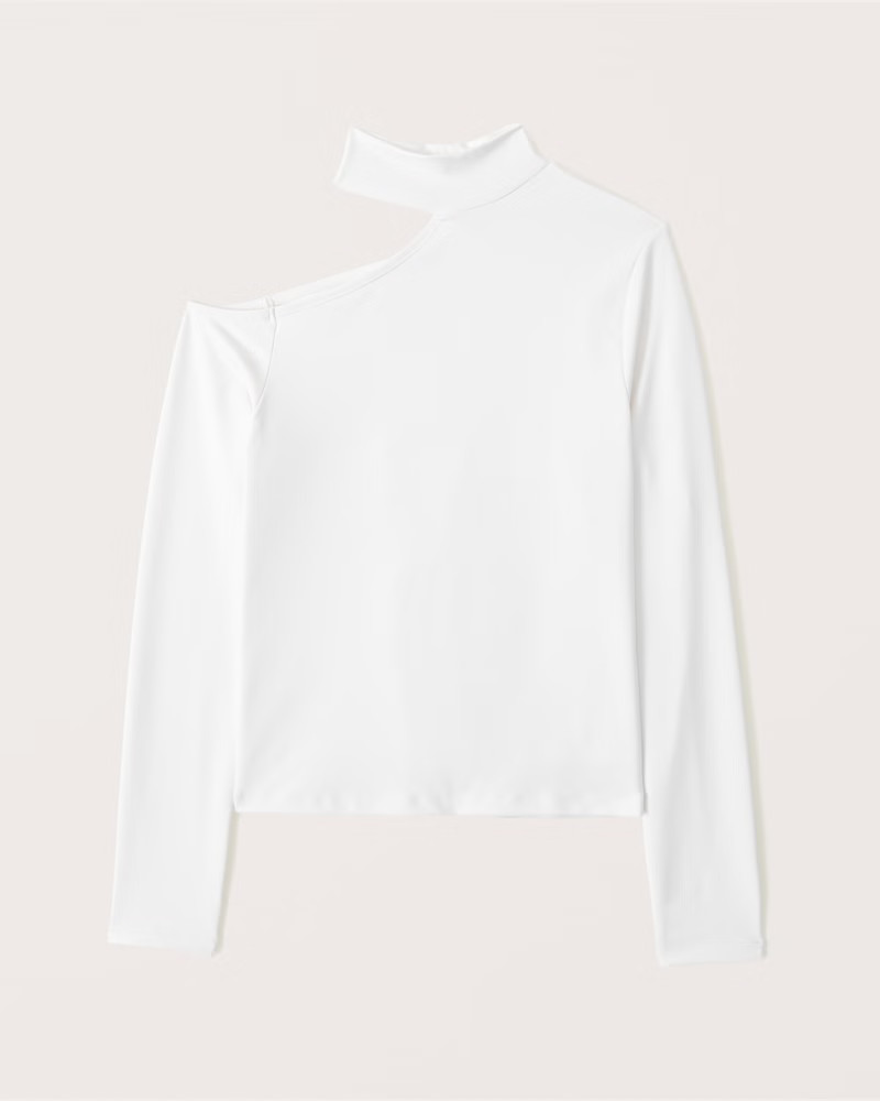 Long-Sleeve Seamless Fabric Asymmetrical Cutout Top | Abercrombie & Fitch (US)