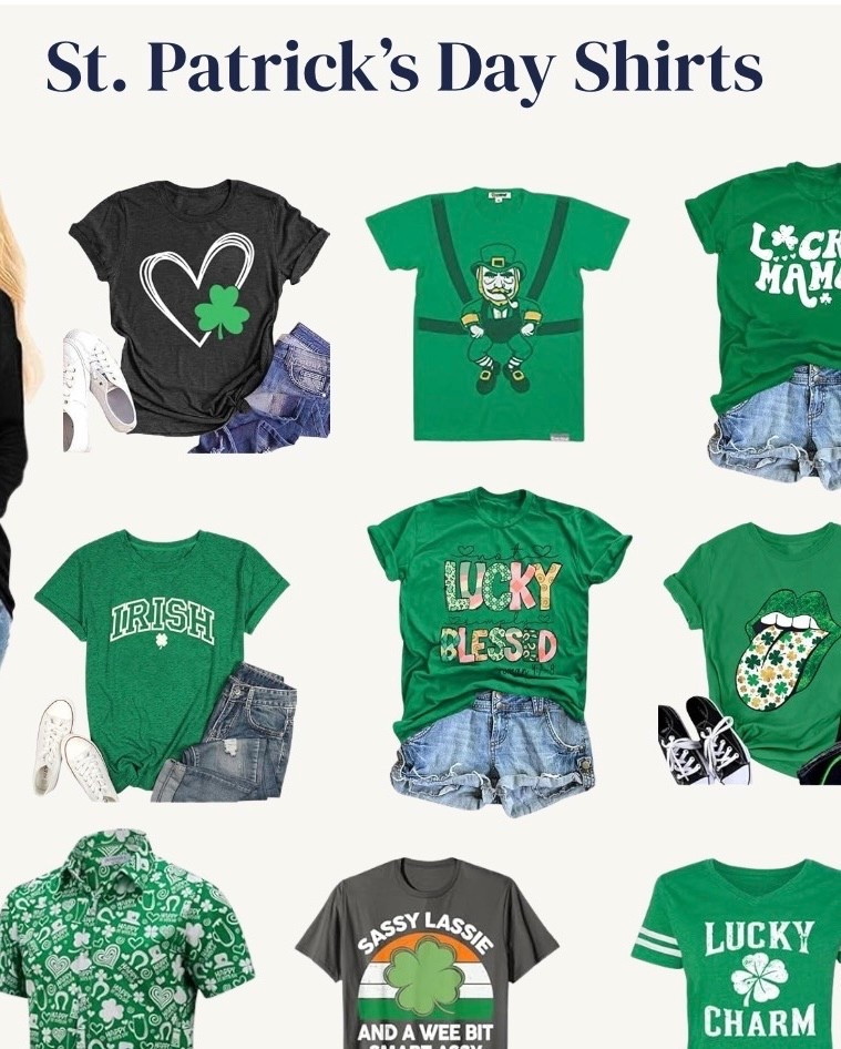 Everyone’s a wee bit Irish on St. Patrick’s Day ☘️

I rounded up some fun St. Patrick’s Day shirts that are easy to throw on with jeans, shorts, or leggings.

Share this with someone who still needs a St. Patrick’s Day outfit.

Follow for daily finds + real life in between.

st patricks day shirts | st patricks day outfit ideas | lucky shirts for women | irish themed shirts | st patricks day graphic tees | casual st patricks day outfit | festive green outfit ideas

#StPatricksDayStyle
#LuckyOutfit
#HolidayOutfits
#GraphicTeeStyle
#SeasonalStyle


#LTKSeasonal #LTKSaleAlert #LTKPlusSize