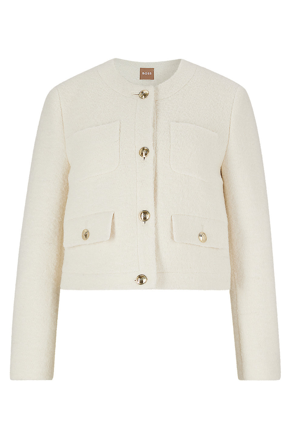 Regular-fit jacket in heavyweight tweed and branded buttons | Hugo Boss (US)