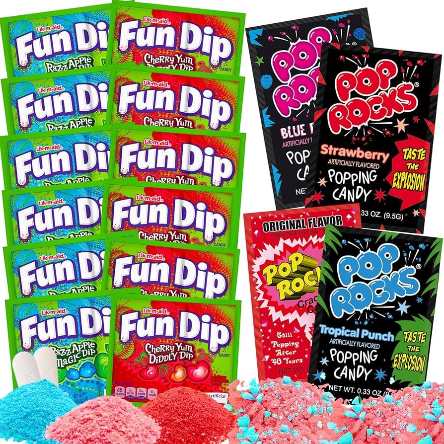 Fun Dip, Pop Rocks Variety Pack - Nostalgia Candy Sampler - Includes Various Pop Rocks Flavors an... | Amazon (US)