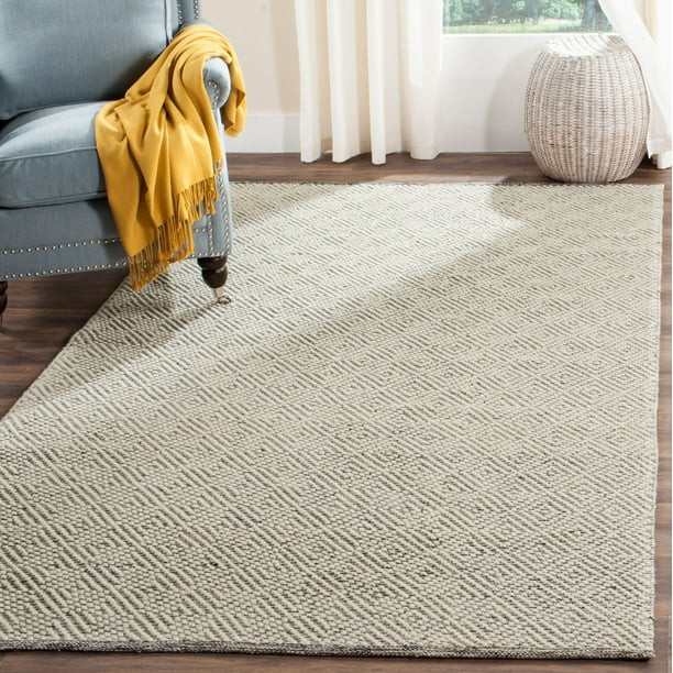 SAFAVIEH Natura Eanna Geometric Wool Area Rug, Ivory/Light Grey, 9' x 12' | Walmart (US)