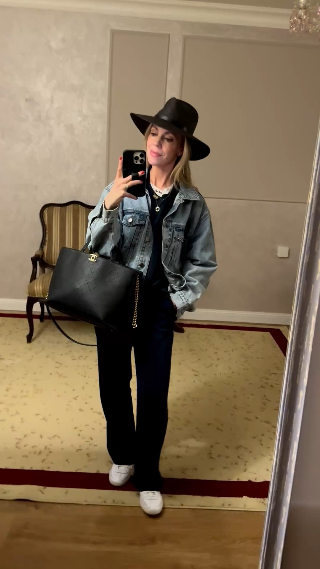 Travel outfit, @Janessa Leone black straw hat, oversized denim jacket, Amazon matching set, airport outfit

#LTKTravel #LTKSeasonal #LTKOver40