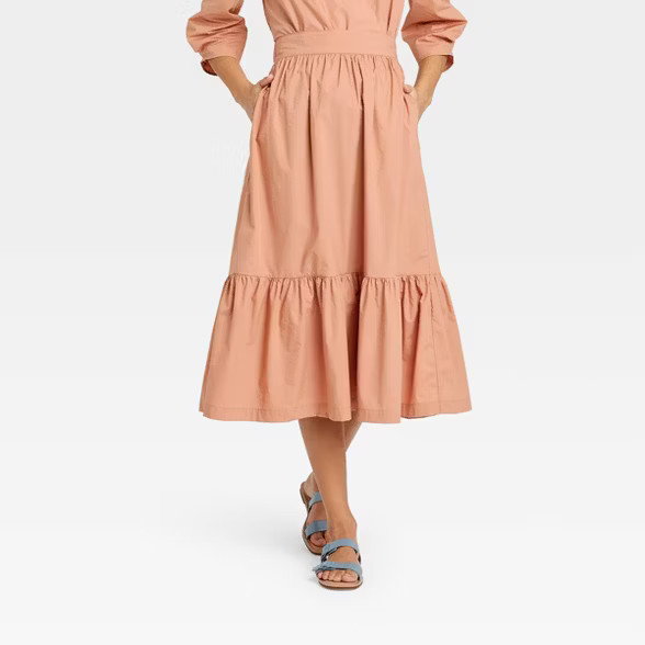 Women's Tiered A-line Midi Skirt - A New Day™ | Target