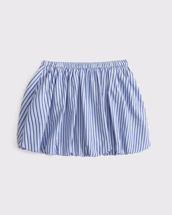 poplin bubble hem skort | Abercrombie & Fitch (US)