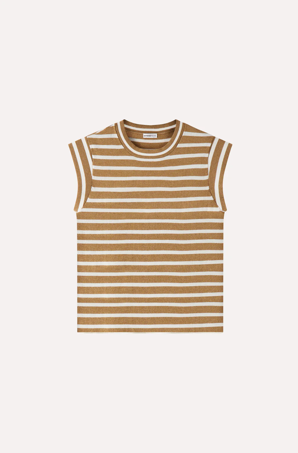 Supima Cotton Cashmere Striped Cap Slv Crew | Minnie Rose