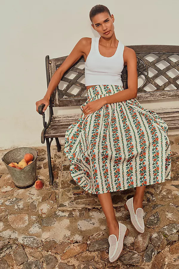 Cotton Regency Midi Skirt | Anthropologie (US)
