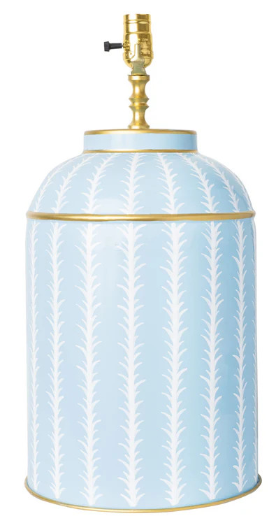 Pale Blue & White Leaf Tea Caddy Lamp | The Enchanted Home