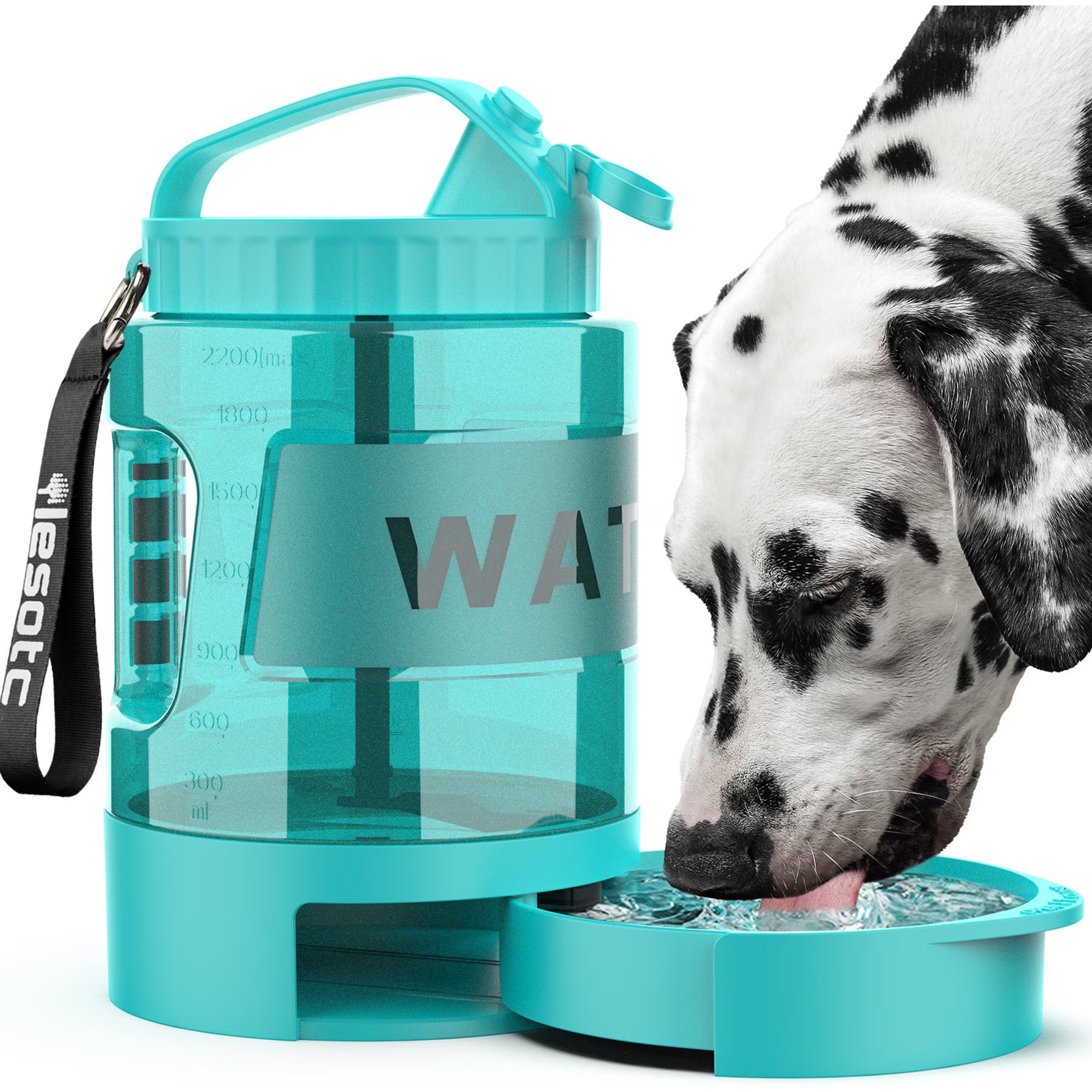 LESOTC Travel Dog Water Dispenser, 77-oz, Green | Chewy