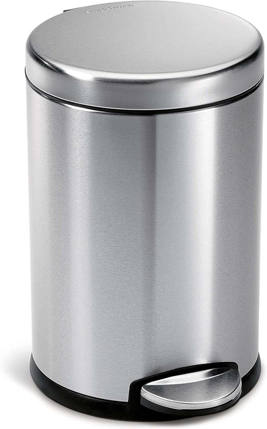 simplehuman, Brushed Stainless Steel 4.5 Liter / 1.2 Gallon Round Bathroom Step Trash Can | Amazon (US)