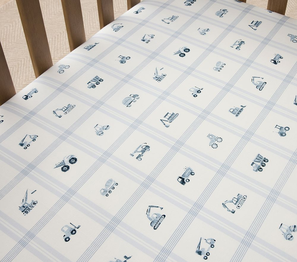 Bria Hammel Construction Organic Cotton Crib Fitted Sheet | Pottery Barn Kids