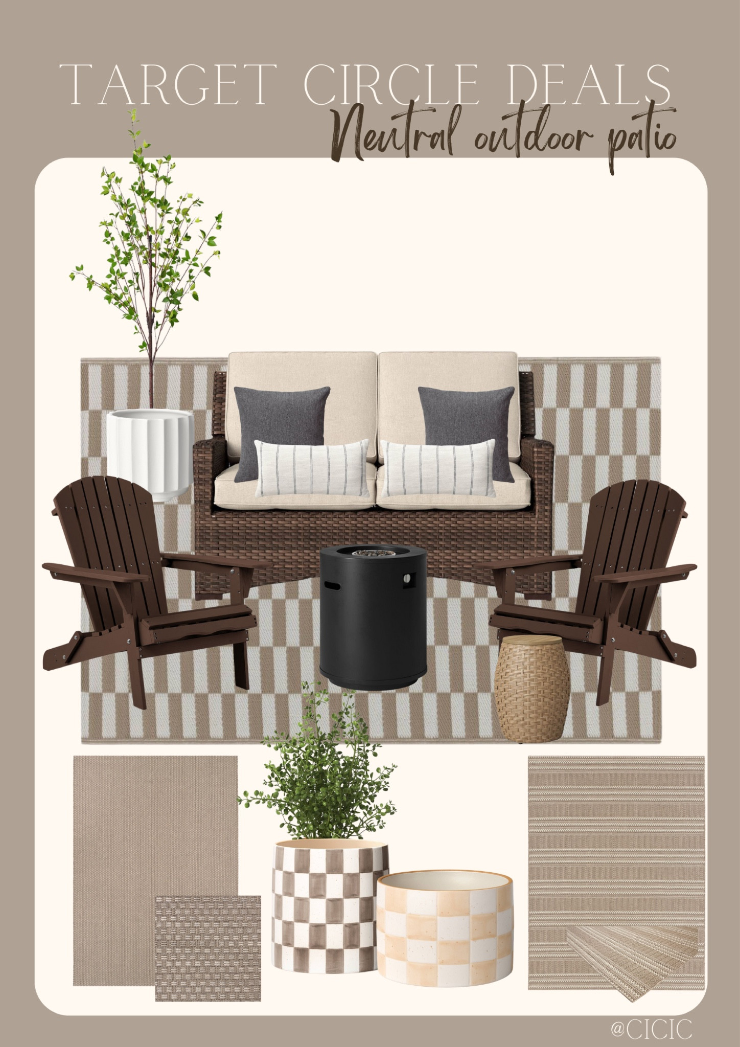 TARGET CIRCLE DEALS 

Outdoor furniture 
Neutral outdoor furniture 
Patio furniture 
Outdoor rug
Outdoor couch 
Adirondack chair
Outdoor firewood pit
Outdoor furniture decor 
Patio set design
Patio design 
Patio decor 



#LTKxTarget #LTKhome #LTKsalealert