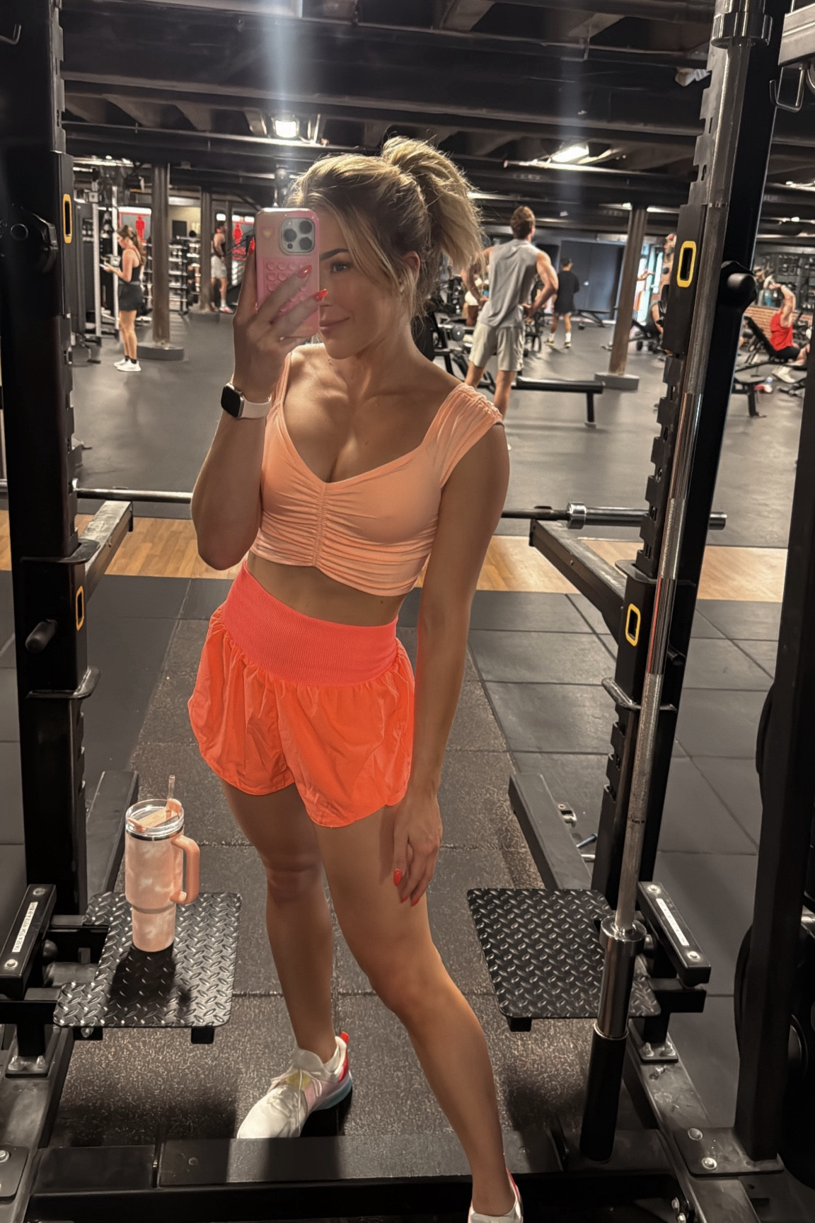 Bold & bright for the gym🫶 Wearing a small in the top and bottom and shoes are 25% off right now! 

#LTKFitness #LTKFindsUnder100 #LTKActive