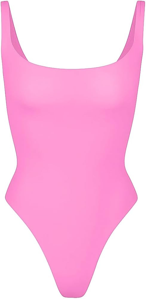SHAPERX Women's Square Neck Bodysuit Fit Everybody No Compression Sleeveless Body Suits | Amazon (US)