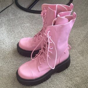 Dolls kill pink patent leather platform boots. | Poshmark