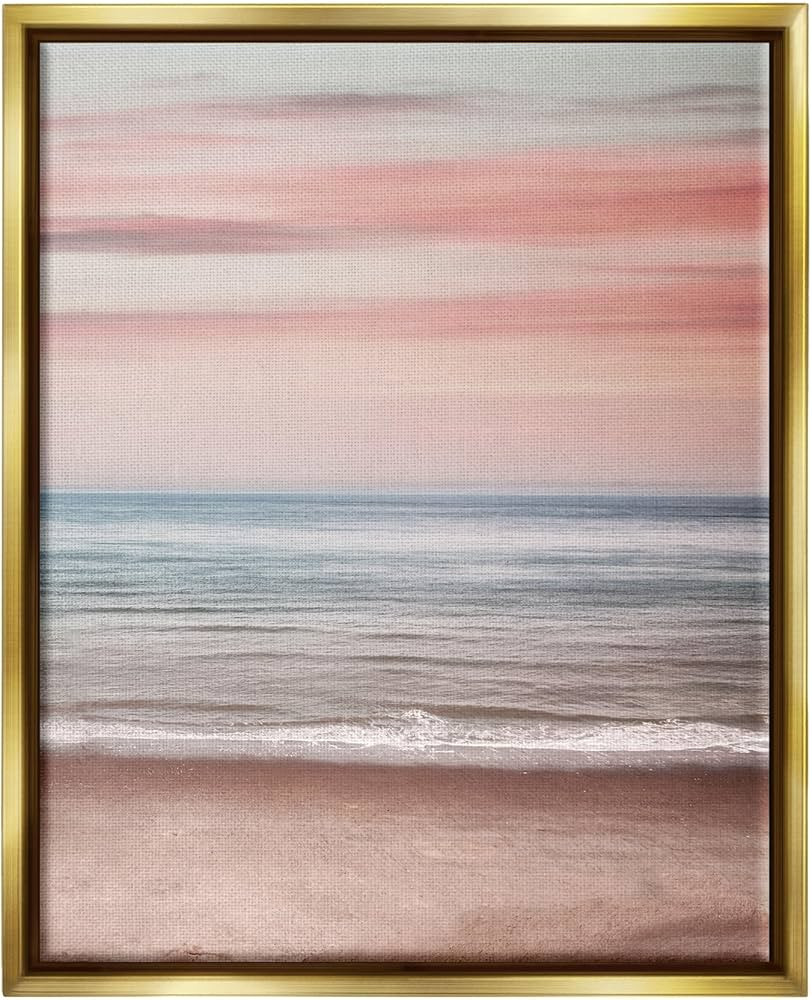 Stupell Industries Pastel Shore Sunset Framed Floater Canvas Wall Art by Lil' Rue | Amazon (US)