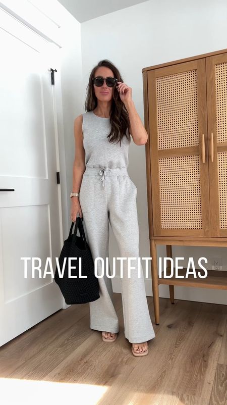 Travel outfit ideas…in the super luxe and comfy air essentials fabric from spanx
Save 10% sitewide code LLBXSPANX
Sz XS In jumpsuit 
Sz medium in top (small would have been better)
Sz xs in cropped pants
Sz up 1/2 sz in sneakers 
Bag needs insert to keep its shape(linked)



#LTKSeasonal #LTKtravel #LTKU