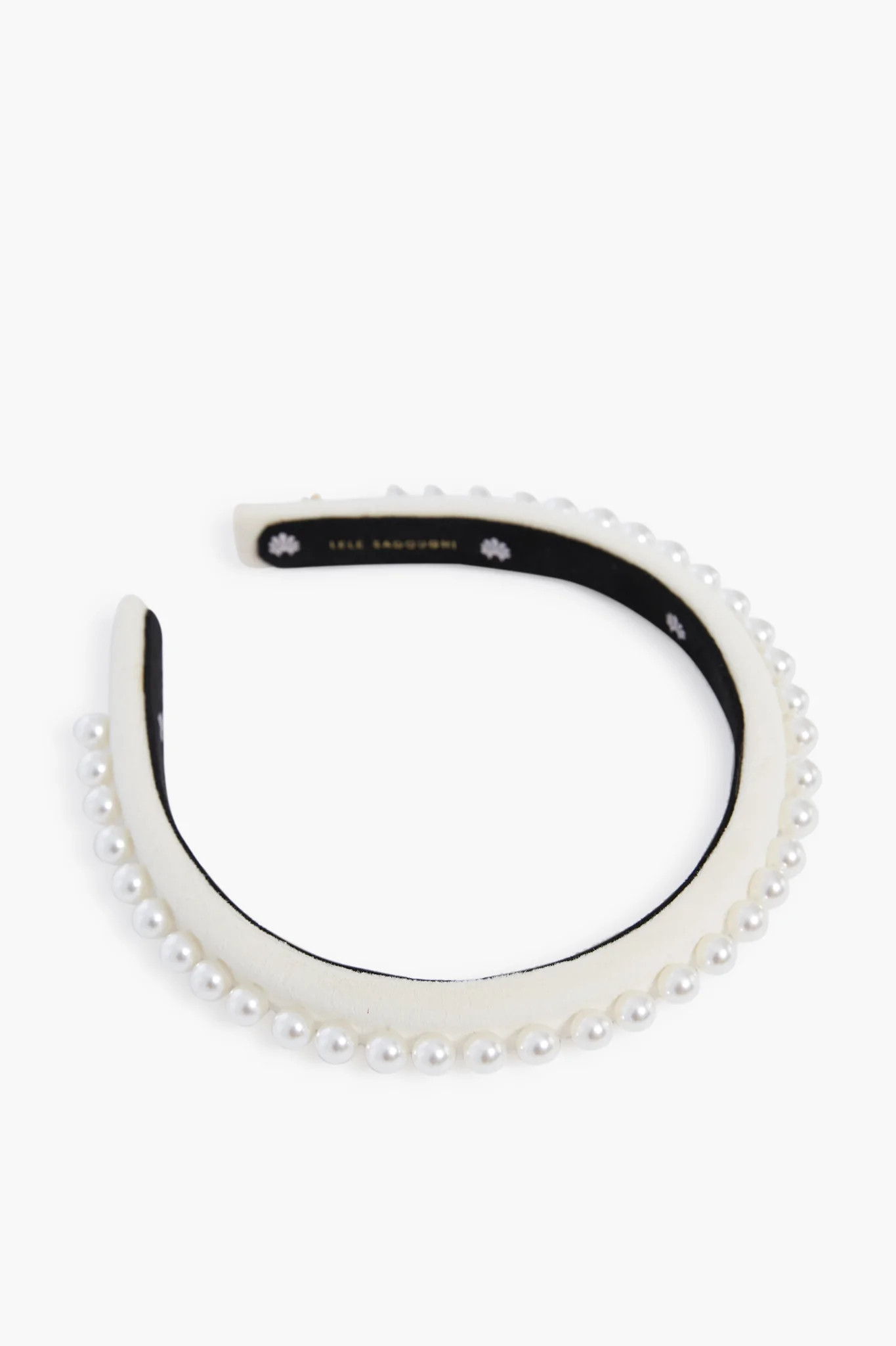 Ivory Pearl Embellished Velvet Gigi Headband | Tuckernuck (US)