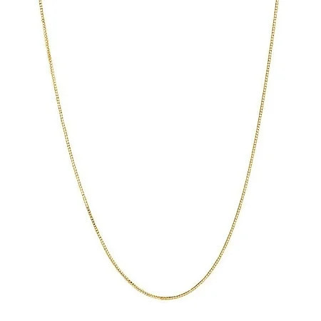 JewelStop 14k Solid Gold Yellow Box Chain Necklace 0.6 mm 13 inches | Walmart (US)