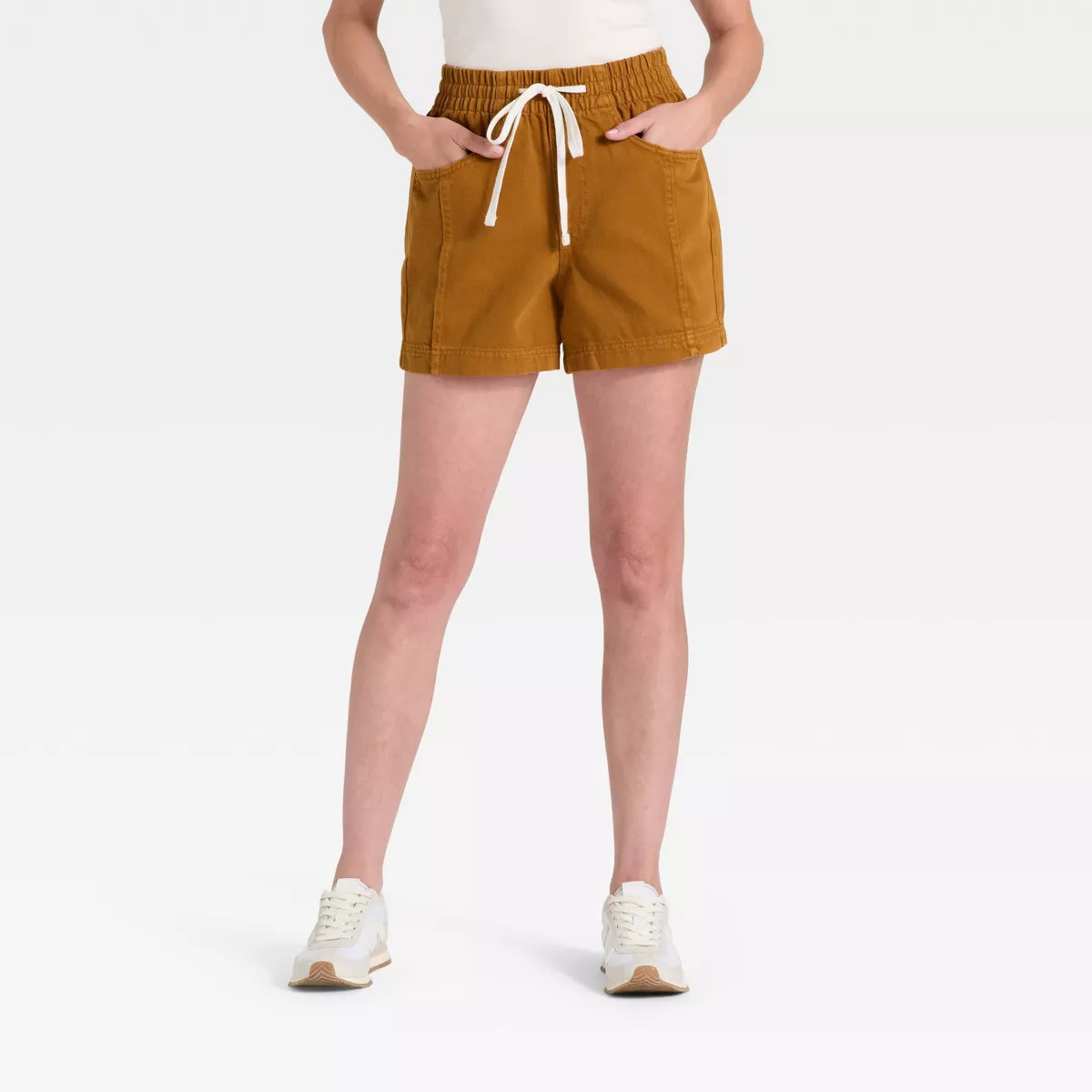 Women's High-Rise Drawstring Denim Beach Shorts - Universal Thread™ Rust 2X | Target
