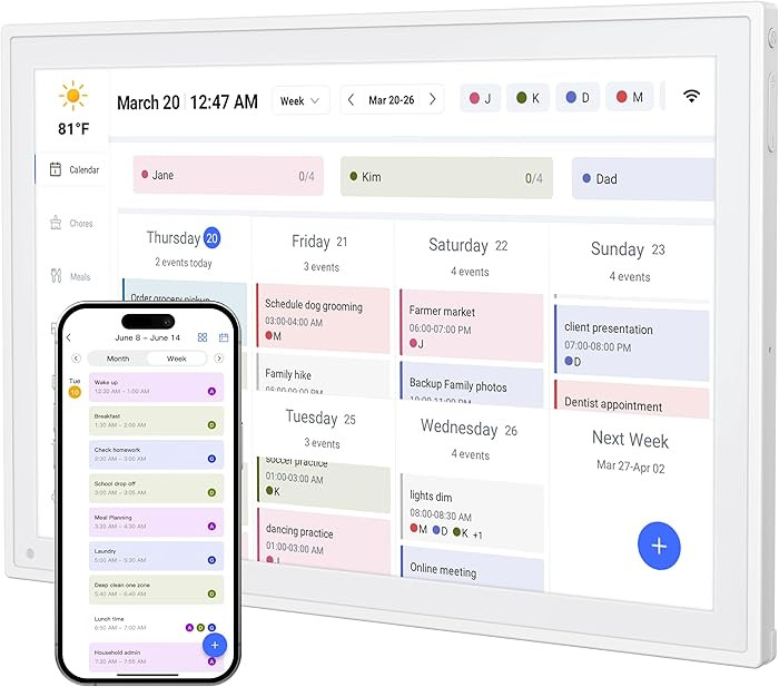 Digital Calendar, 10.1inch Smart WiFi Electronic Calendar&Chore Chart, IPS Touch Screen HD Displa... | Amazon (US)