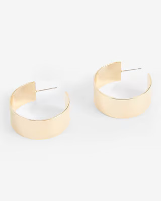 Gold Wide Hoop Earrings | Express