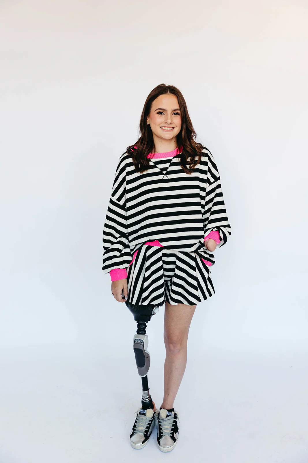 Cozy Stripe Set - Black/Pink | Triple Threads