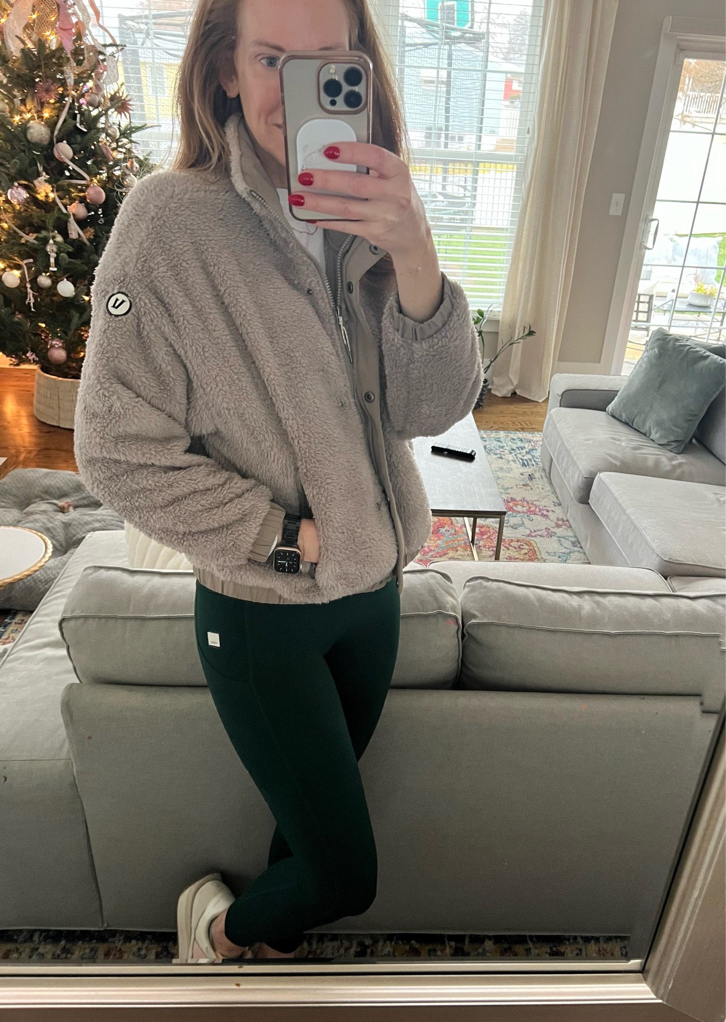 Vuori fit check! 
I’ve wanted this Sherpa Vuori jacket forever and Ryan surprised me with it for an early Christmas gift! And with the Vuori daily picket leggings I am ready for another day of Christmas prep! 

#LTKSeasonal #LTKover40 #LTKfitness