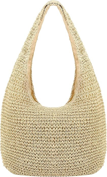 Naimo Women Straw Beach Shoulder Bag Woven Tote Handbag Large Handmade Weaving Summer Casual Hobo... | Amazon (US)