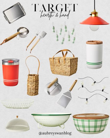Target’s Hearth and Hand new collection!! There are so many goodies to choose from that can elevate your backyard and kitchen. Check out all these options! 

Target finds, Hearth & Hand, food dome, basting brush and sauce pot, outdoor patio pendant light, indoor/outdoor string lights, travel tumbler 