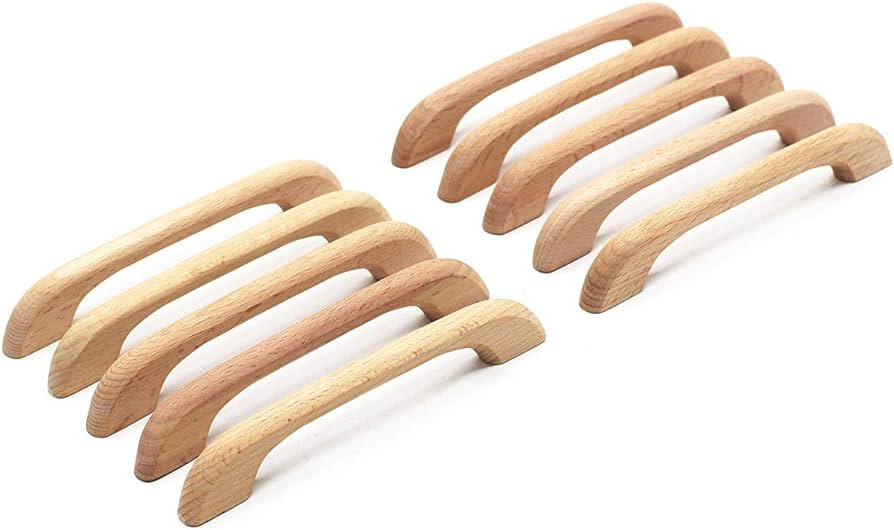 WEICHUAN 10PCS Unfinished Wood Drawer Knobs Pulls Handles - Kitchen Cabinets Furniture Dresser Wa... | Amazon (US)