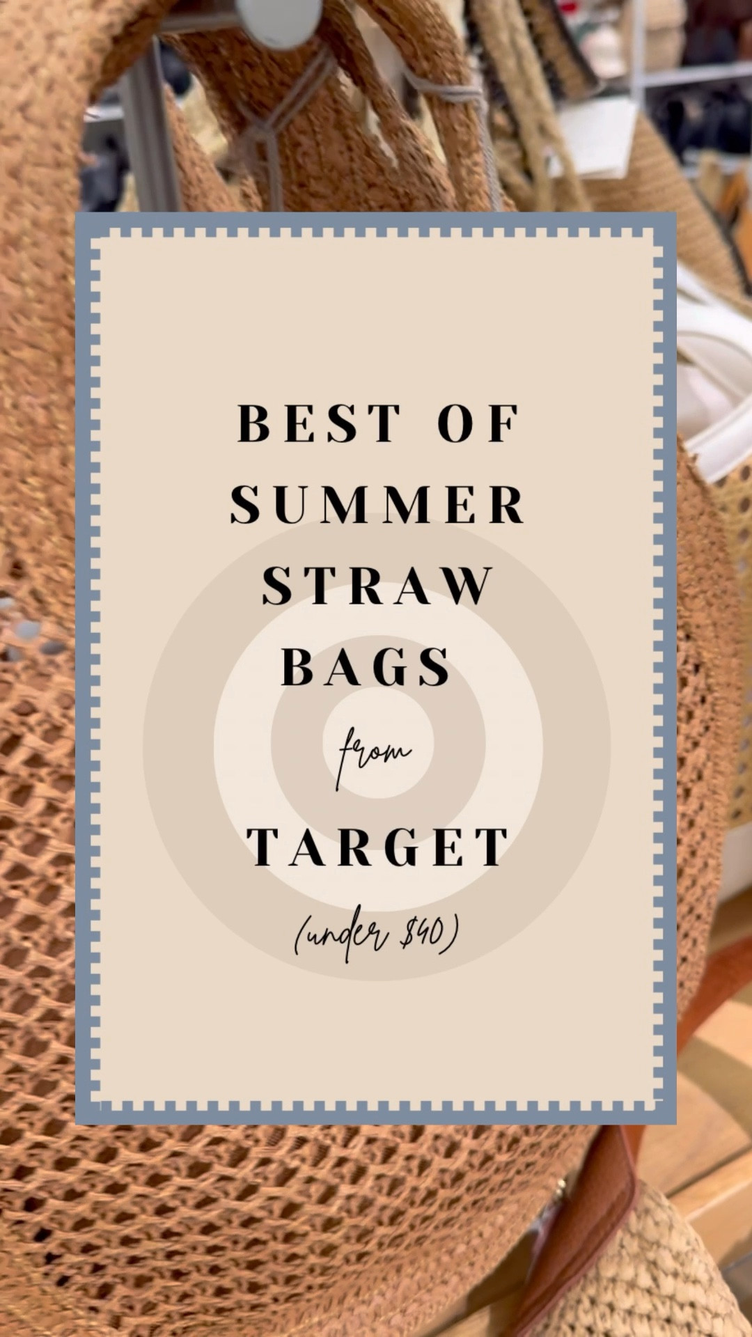 Gorgeous Summer Straw Bags at Target! All under $40! 
#TargetStyle #SummerBag #BeachBag #SummerPurse #BeachTote #CanningToteBag #StrawCrochetShoulderBag #StrawRuffleTote #CanningCrossbody #CrossbodyBag #SummerStyle #Resortwear #SpringBreak #SummerVacationLooks #jleeinteriors

#LTKTravel #LTKSwim #LTKmomlife
