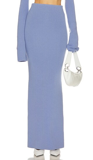 Merino Wool Slim Maxi Skirt in Periwinkle | Revolve Clothing (Global)