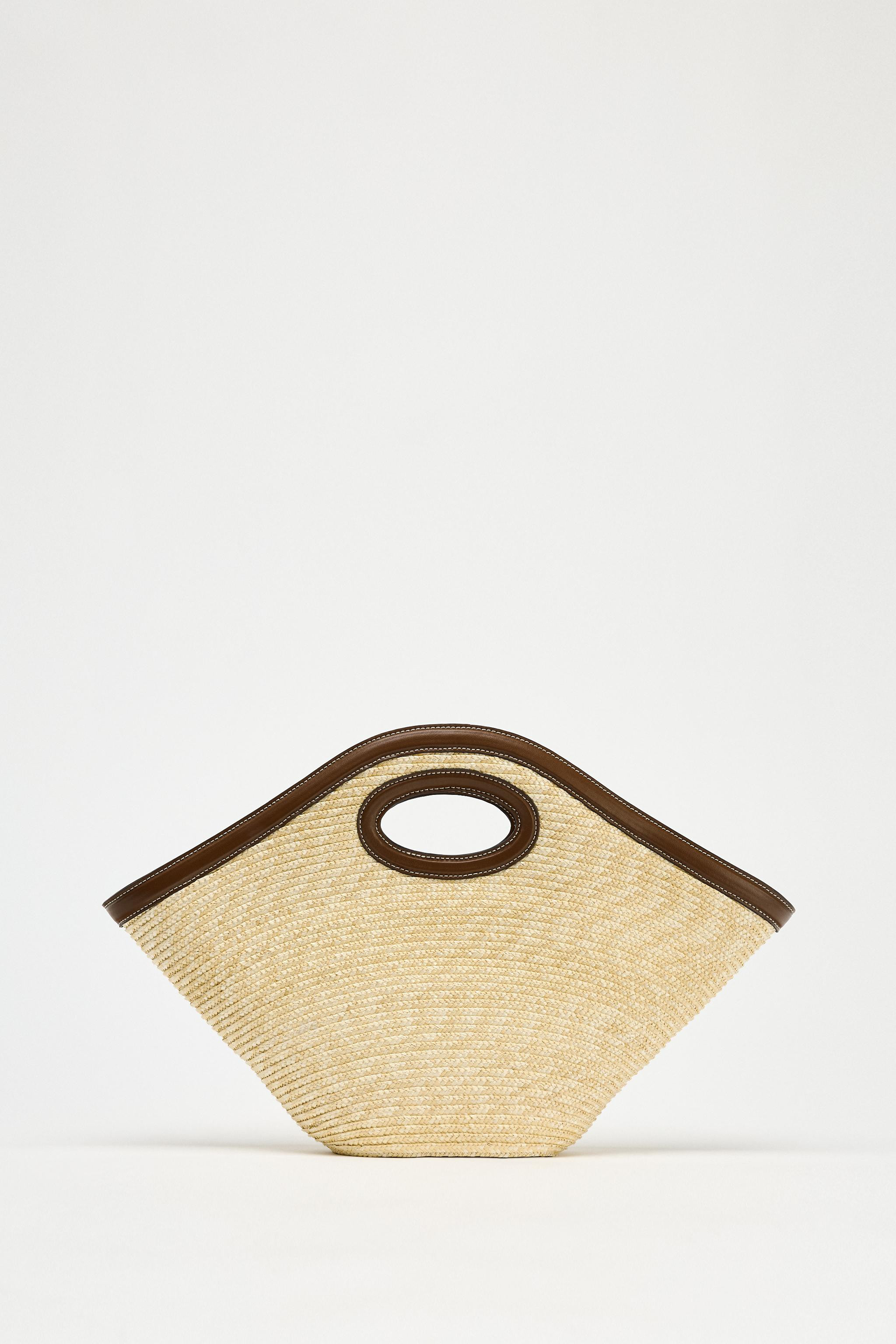Basket-style bag. Woven body with contrasting details. Top handle and a removable shoulder strap.... | Zara US