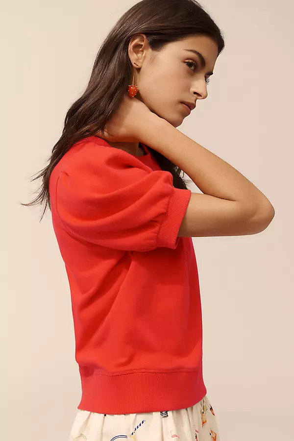 Maeve Puff-Sleeve Sweatshirt Tee | Anthropologie (US)