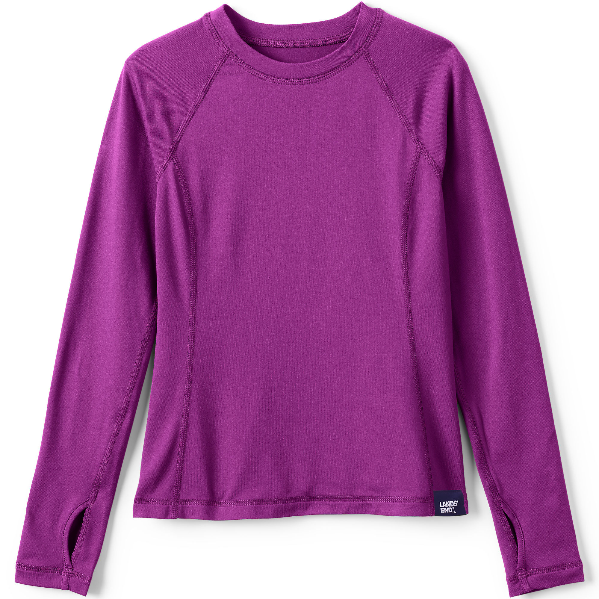 Girls Thermal Base Layer Long Underwear Thermaskin Crew Neck Shirt | Lands' End (US)