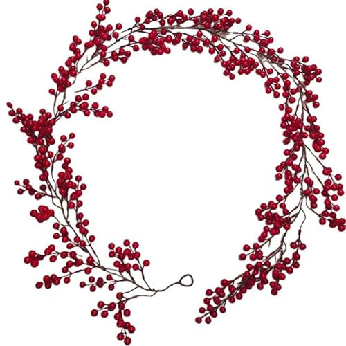 6.4 FT Christmas Berry Garland, Artificial Red & Burgundy Berry Christmas Garland for Indoor/Outdoor Home & Fireplace Decoration for Winter Holiday & New Year Decor | Amazon (US)